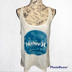 Hurley White with Blue Decal Racerback Top
